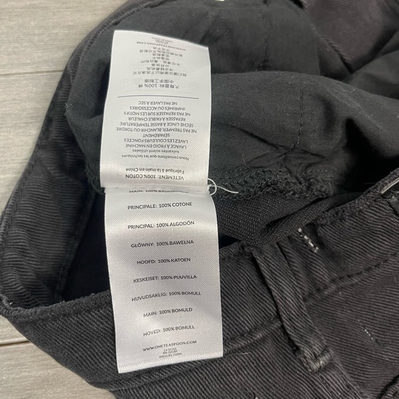 ONE TEASPOON TRUCKERS MID WAIST RELAXED DENIM JEAN SHORTS IN PURE BLACK SIZE 27 - Picture 12 of 16